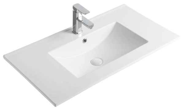 Раковина Gid 9090e 91x47 встраиваемая сверху белая
