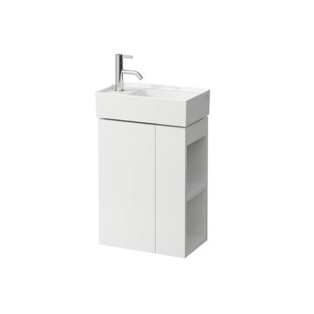 Laufen Kartell Тумба c раковиной 44х27х60см., петли слева, полка открытая справа, цвет: белый матовый