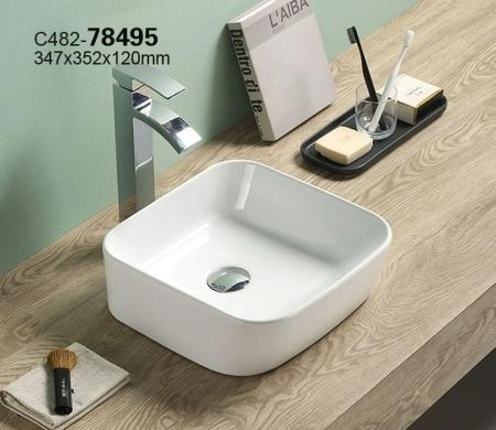 Раковина Ceramalux Серия N 78495 38x35 на столешницу