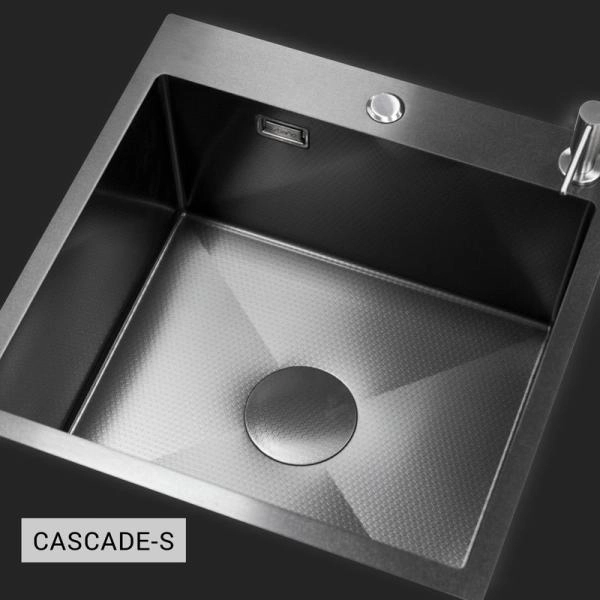 Мойка кухонная Esbano CASCADE-S 500х500х230 оружейная сталь PVD покрытие