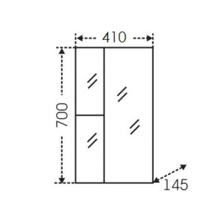 Зеркальный шкаф СаНта Ника 40, правый 101081
