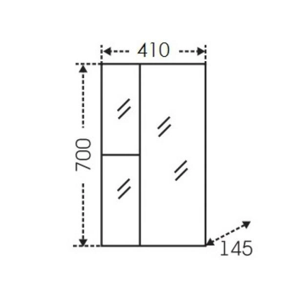 Зеркальный шкаф СаНта Ника 40, правый 101081