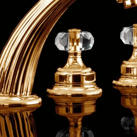 Devon&Devon Excelsior King Смеситель для установки на борт ванны с 5 отверстиями, переключателем и душем. Цвет: золото 24к.