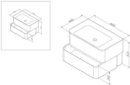 Тумба под раковину Am.Pm Sensation M30FHX0802TF 80 см цвет табачный дуб текстурированная