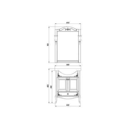 Зеркало ASB-Woodline Салерно 65 патина серебро