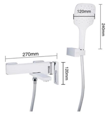Смеситель Gappo G3217-8 для ванны, белый/хром