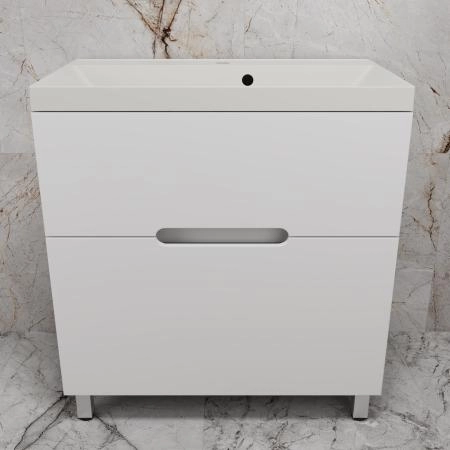 Тумба с раковиной Style Line Матис 80 ЛС-00002443 напольная под ASTI 80 (2 ящика) Белый матовый ЭМАЛЬ