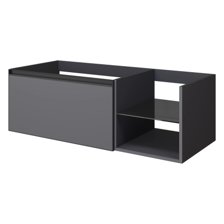 QUATRO 6 120см (80+40) тумба Boheme ANTHRACITE профиль ANTHRACITE c подсветкой 790-M6-120-A-A-LED