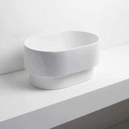 Simas Po-mo Раковина 50x33xh24см., полувстраеваемая сверху без отв., без перелива, цвет: белый