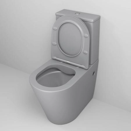 Унитаз Grossman GR-4480GLMS Color (620*365*810) СВЕТЛО-СЕРЫЙ МАТОВЫЙ напольный Безободковыйс