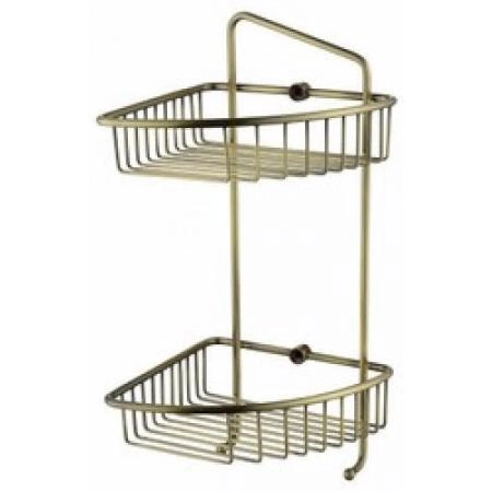 Полка для ванной двухярусная угловая KAISER 204*204*430*60 Bronze/латунь (KH-5071) бронза