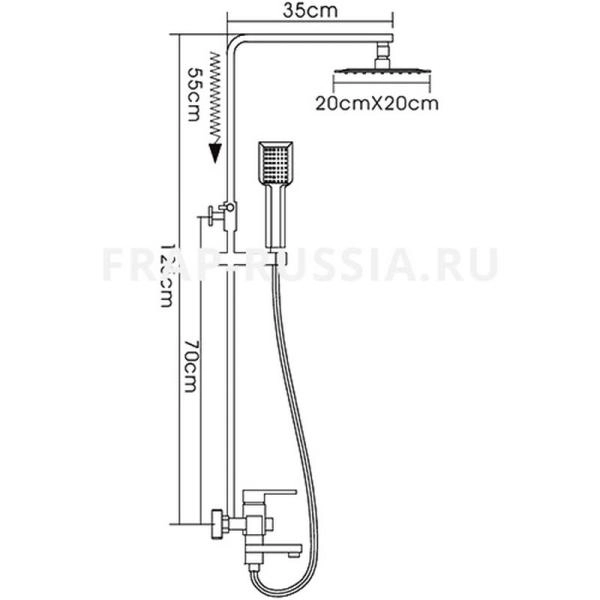 Душевая система Frap F2421для ванны, сатин