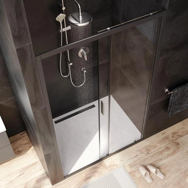 Дверь душевая в нишу AM.PM Gem W90G-120-1-195BT прозрачное, профиль черный