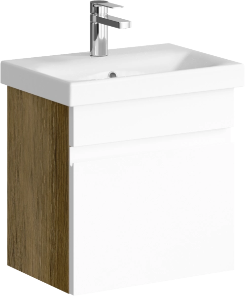 Подвесная тумба AQWELLA Smart SRT0105DB с одним ящиком цвет дуб балтийский с умывальником