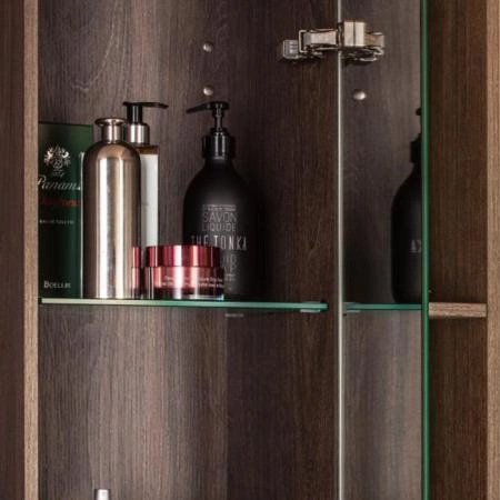Laufen Space Шкаф высокий с фронтальным зеркалом 300x300x1700 мм, петли слева, темный вяз