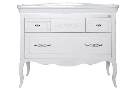 Тумба под раковину ASB-Woodline Модерн 105 Белый Патина Серебро