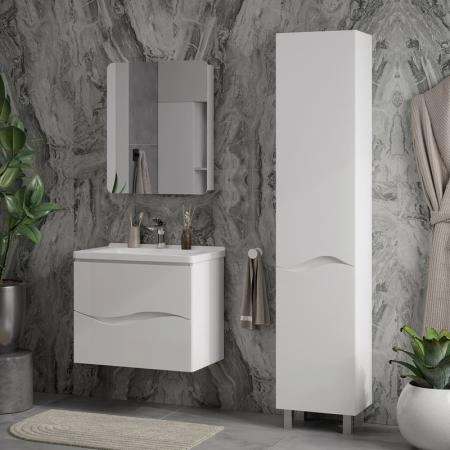 Шкаф зеркальный Volna 60 белый глянец