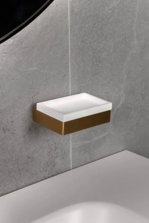 Мыльница Boheme настенная Qubic Matt Gold 10723-MG