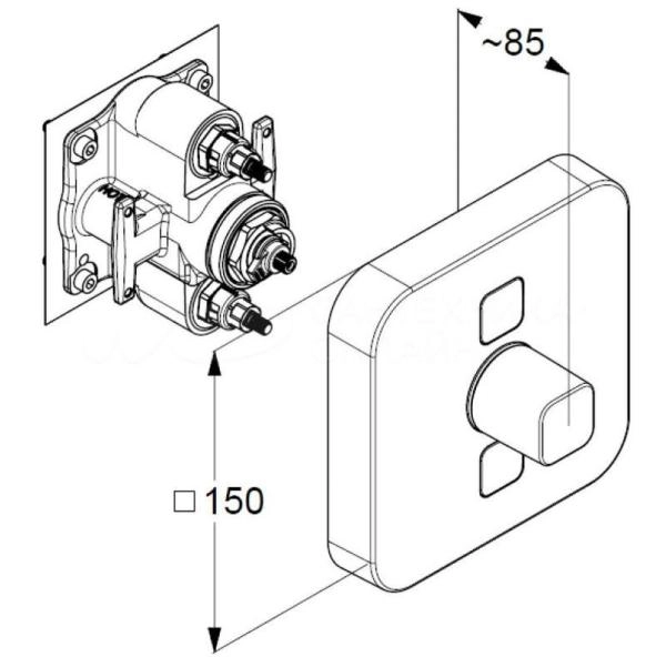 Термостат KLUDI PUSH 387110538 для ванны и душа встраиваемый на 2 потребителя внешняя часть