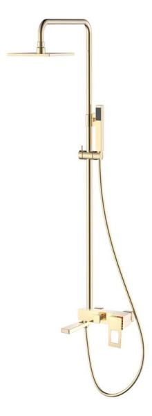 Душевая система Boheme Q золото, ручка хром, золото черная, ультрамарин (прямая, изогнутая) 148-G