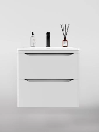 Тумба подвесная Style Line Марелла 60 (2 ящ.) Люкс антискрейтч белый матовый, PLUS