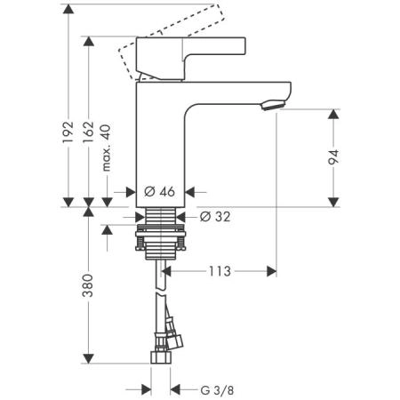 Hansgrohe Metris S 31068000 смеситель для раковины без донного клапана