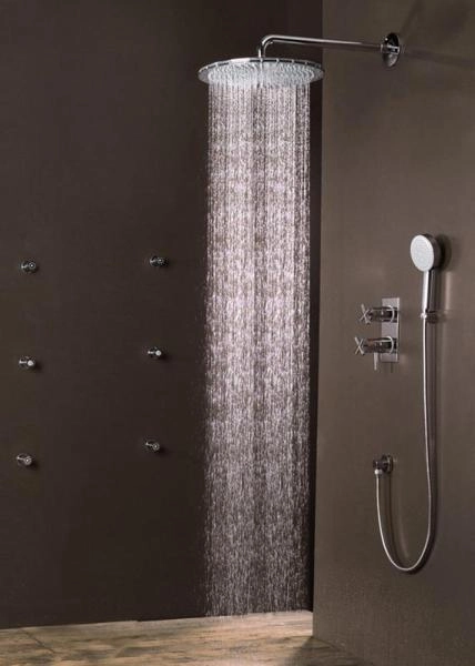 Верхний душ Bossini DREAM-OKI 400 H75360J.030 1 спрей, с держателем 28 mm x 500 mm, цвет хром