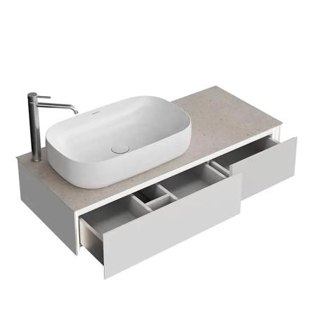 Тумба Kerama Marazzi MAGICA МАДЖИКА MA.120.2\MGR.M подвесная 120, 2 ящика, утренний серый матовый