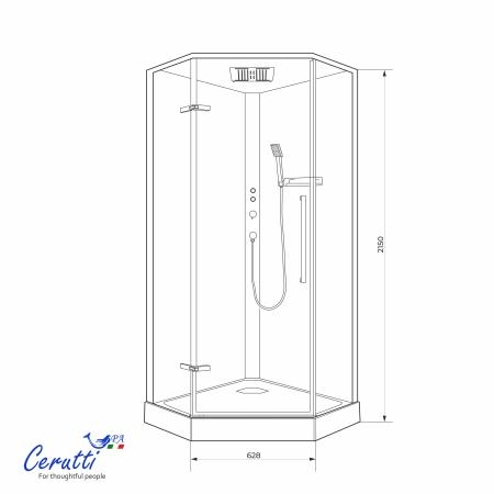 Душевая кабина СeruttiSPA АМИ (AMI) P (90х90х215)