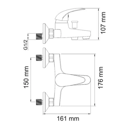 Смеситель для ванны WasserKraft Isen 2601 хром