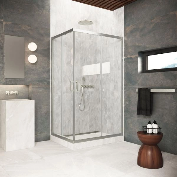 Душевой уголок Vegas-glass ZA-F Protec 120*85 04 01  профиль никель  стекло прозрачное