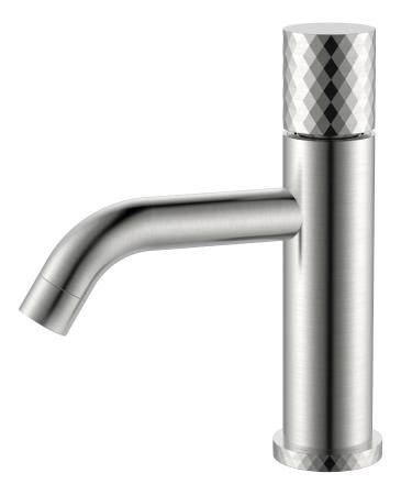 Смеситель STICK Boheme для умыв. низ. Nikel Brush низкий с ручкой DIAMOND 121-NB