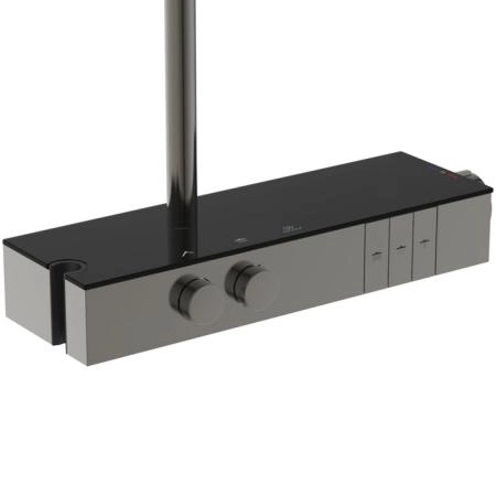 Ideal Standard Solos Душевая система, с термостатическим смесителем для душа, держатель для лейки, верхний душ 33см., ручная душевая лейка, шланг 175см., цвет: PVD Magnetic Grey (Магнит)