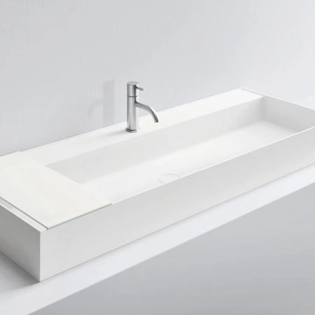 NOORTH milldue edition Раковина 126.5х47.2х12 см, 1 отв., накладная, цвет: белый
