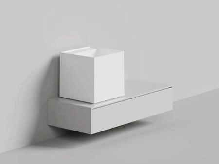 Раковина Salini ARMONIA SQUARE TOP 03 S-Stone матовая 45x45 130523TM накладная без отв.смесителя