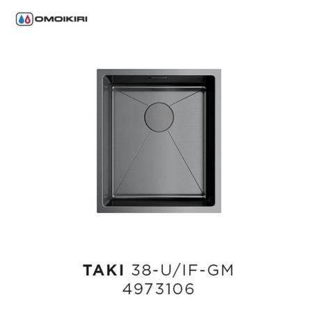 Кухонная мойка Omoikiri Taki 38-U/IF-GM 4973106, 380х440, вороненая сталь