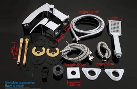 Смеситель Gappo G1107 на борт ванны 3 отверстия, хром