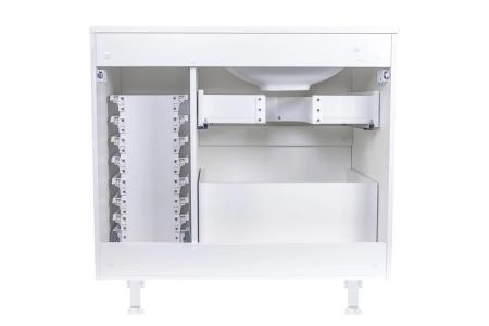 Тумба под раковину Style line El Fante напольная Барселона 90 левая (2 ящ.) с выкатной корзиной, Люкс белая, Plus