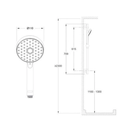 Душевой гарнитур Jacob Delafon AWAKEN E99898RU-CP хром
