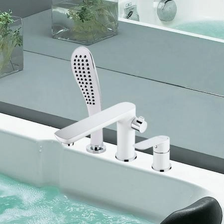 Смеситель GAPPO G1148 на борт ванны, белый
