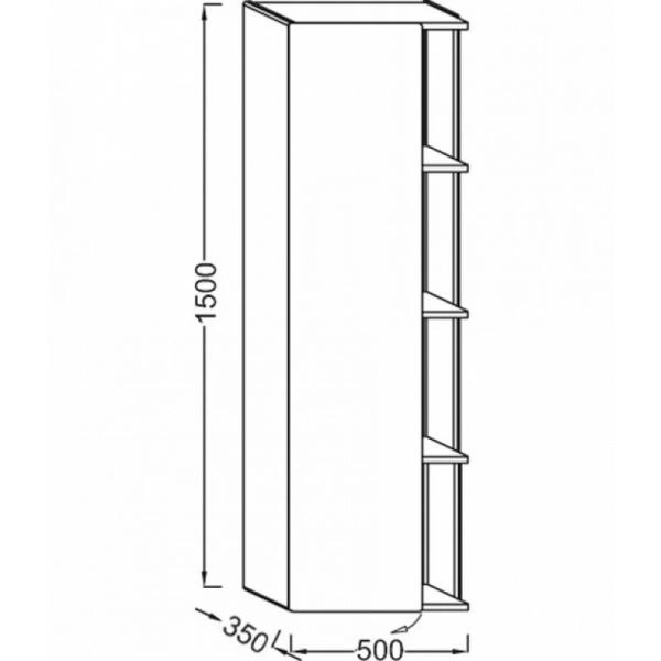 Пенал Jacob Delafon TERRACE EB1179D-N23 50 см подвесной цвет коричневый правый