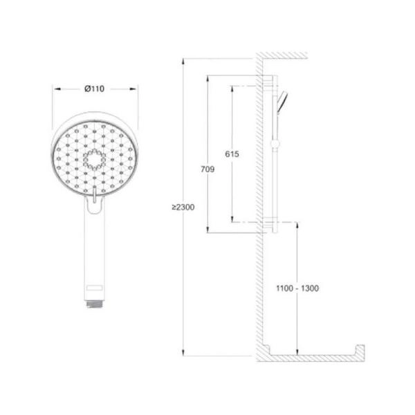 Душевой гарнитур Jacob Delafon AWAKEN E99898RU-CP хром