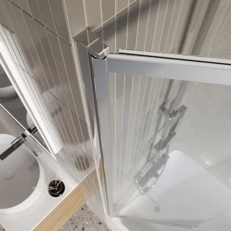 Шторка на ванну BelBagno LUCE 90 прозрачное стекло 6 мм профиль хром LUCE-VF-11-90/145-C-Cr