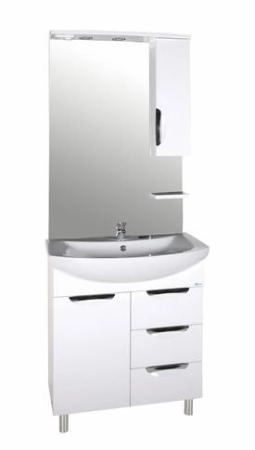 Зеркальный шкаф ASB-Mebel Мессина 9887 672х176 мм с подсветкой цвет белый глянец