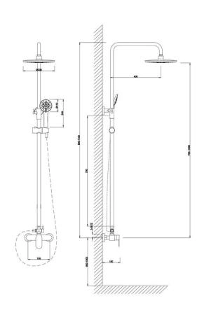 Душевая система ESKO со смесителем ST1200 хром