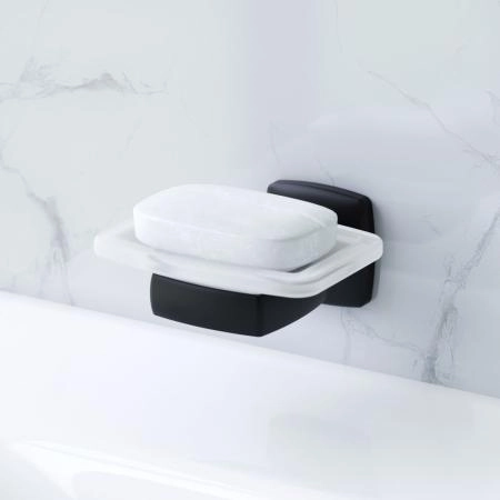 Мыльница стеклянная с настенным держателем AM.PM Gem A9034222 черный