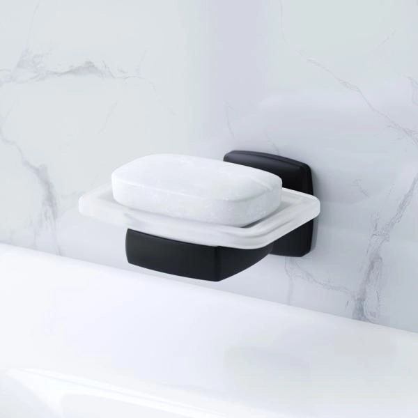 Мыльница стеклянная с настенным держателем AM.PM Gem A9034222 черный