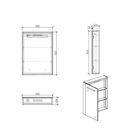 Зеркальный шкаф BelBagno SPC-1A-DL-BL-500 50 см