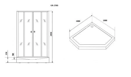 Душевая кабина GROSSMAN GR270D (100х100х205)