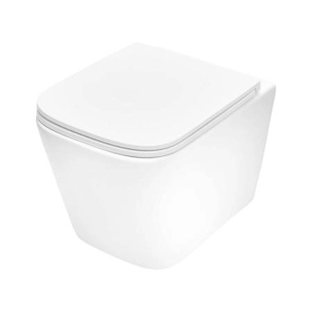 TECEspring S Комплект: Унитаз подвесной Regular, безободковый, смыв Torando flush, сиденье Slim с микролифтом и быстрым снятием, цвет: белый